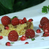 Framboises, menthe, grenade en vinaigrette, semoule