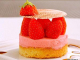 Minis entremets aux fraises sur sablé breton