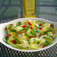 Salade de courgettes multicolores