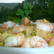 Salade de pêches aux crevettes