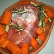 Jarret de veau cuit en brique