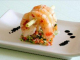 Grosses crevettes sur tartare de légumes