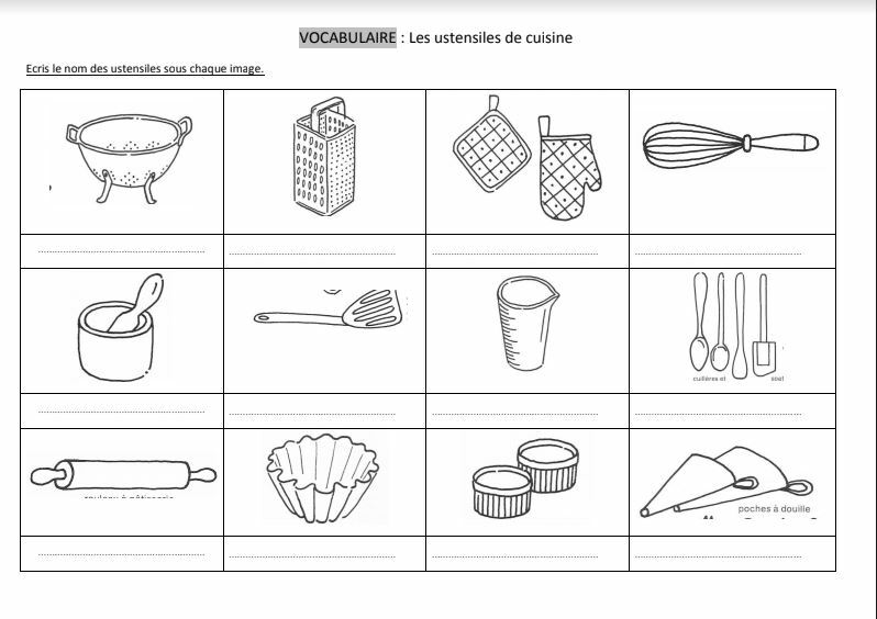 Les ustensiles de base en cuisine